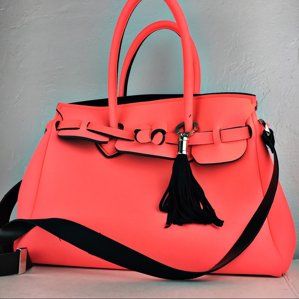 Save My Bag Tote crossbody Italy Neon coral